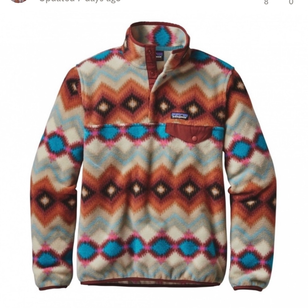 Patagonia Synchilla Snap-T Fleece Pullover Timber Twist Cinder Red Small